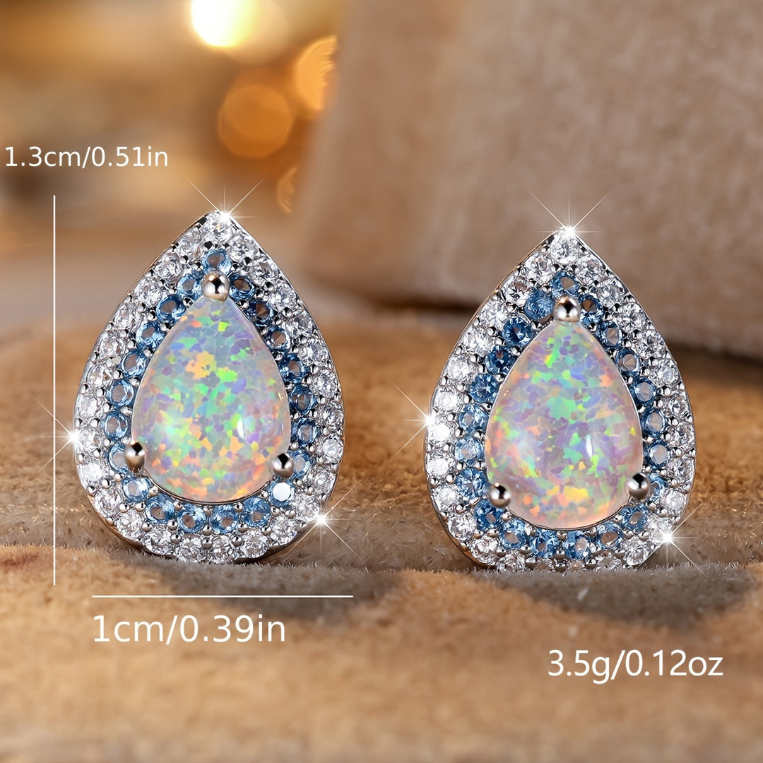 Water Drop Synthetic Opal Earrings
