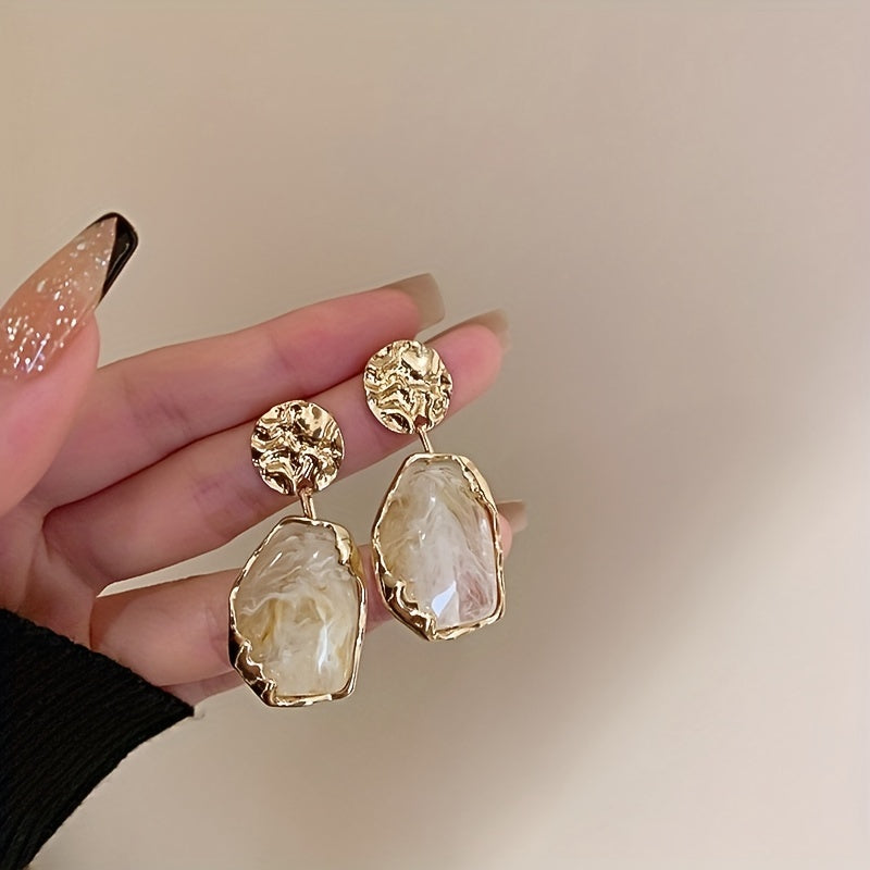 Irregular Geometric Resin Dangle Earrings