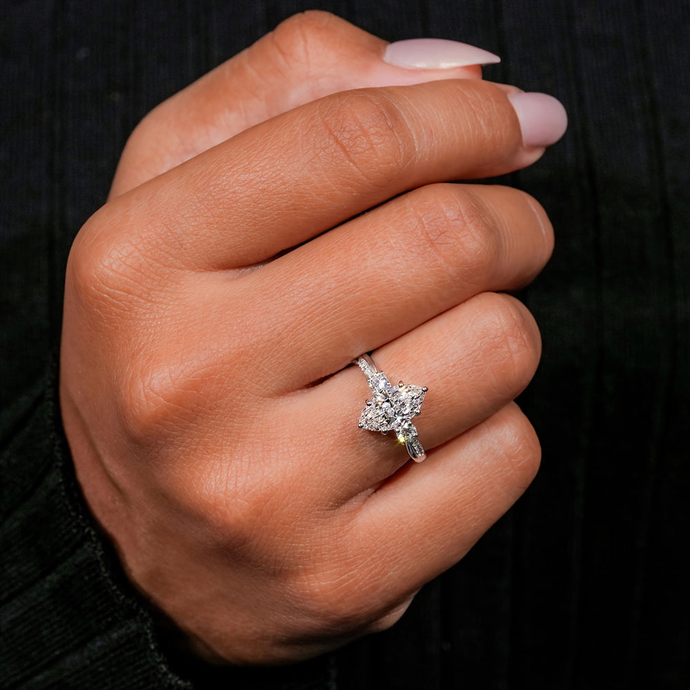Elegant Marquise Cut Cubic Zirconia Ring