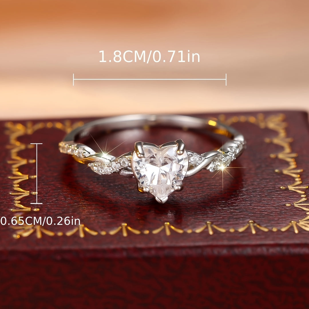 Heart Zirconia Twist Ring