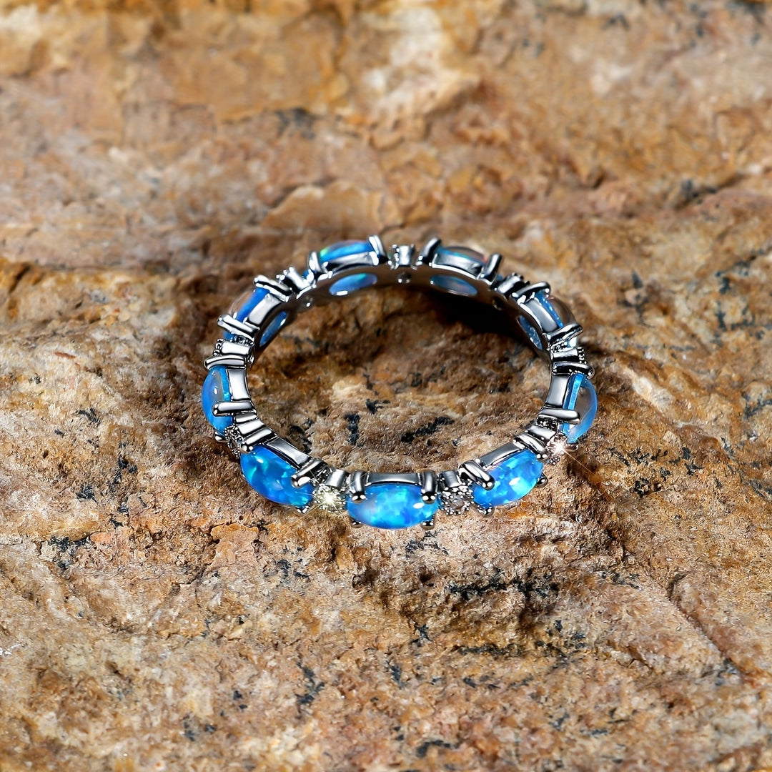 Elegant Oval Opal Zirconia Women’s Ring