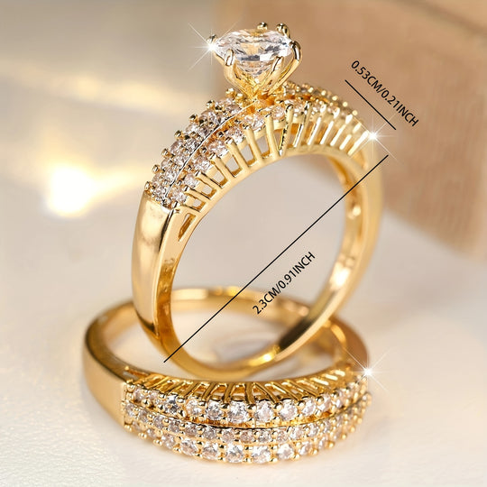 Minimalist White Zirconia Ring Set