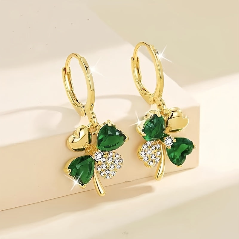 Elegant Four-Leaf Clover Earrings
