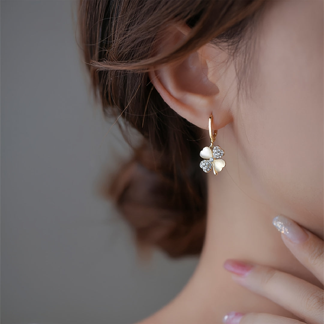 Elegant Four-Leaf Clover Earrings