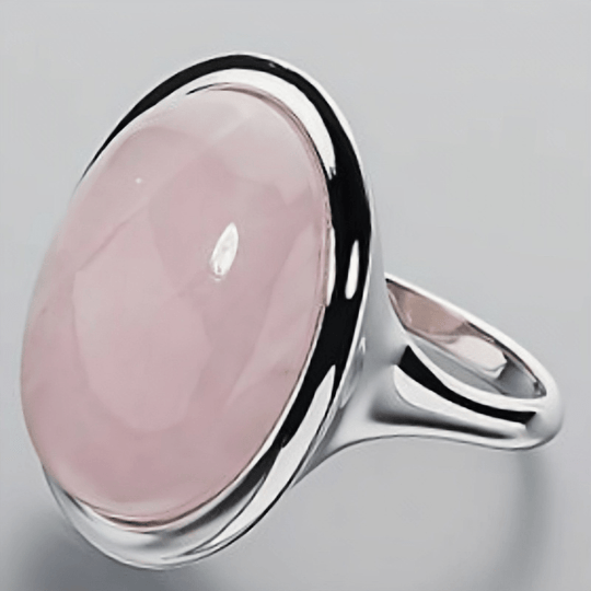 Elegant Silver-Plated Pink Promise Ring