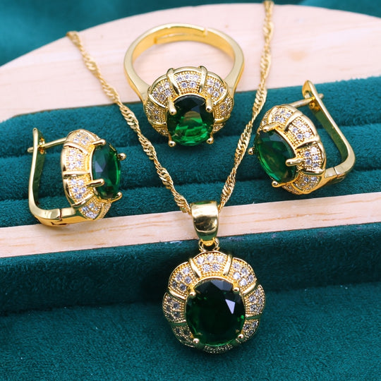 Elegant Multi-Color Cubic Zirconia Set