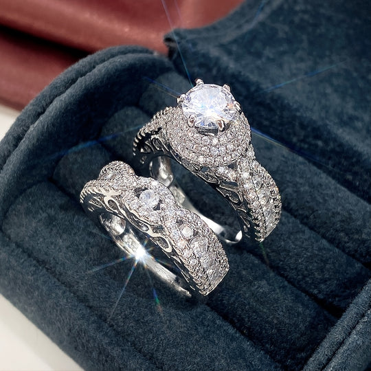 Luxurious Micro Pave Zirconia Ring Set
