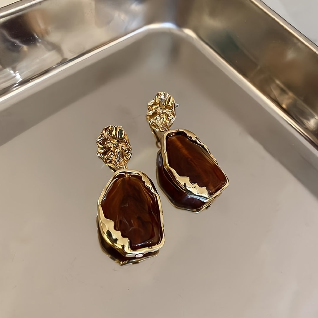 Irregular Geometric Resin Dangle Earrings