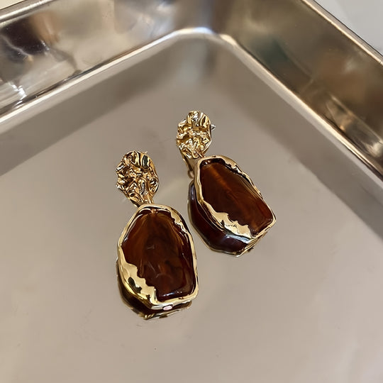 Irregular Geometric Resin Dangle Earrings