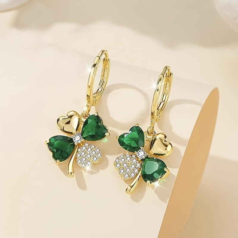 Elegant Four-Leaf Clover Earrings