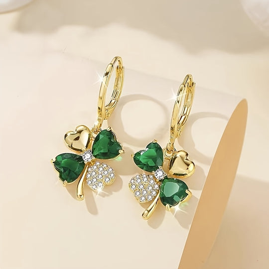 Elegant Four-Leaf Clover Earrings