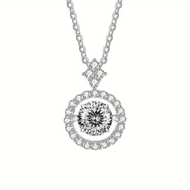 Moissanite Pendant Silver Necklace