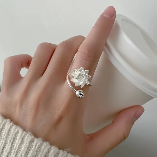 Adjustable Lotus Flower Ring