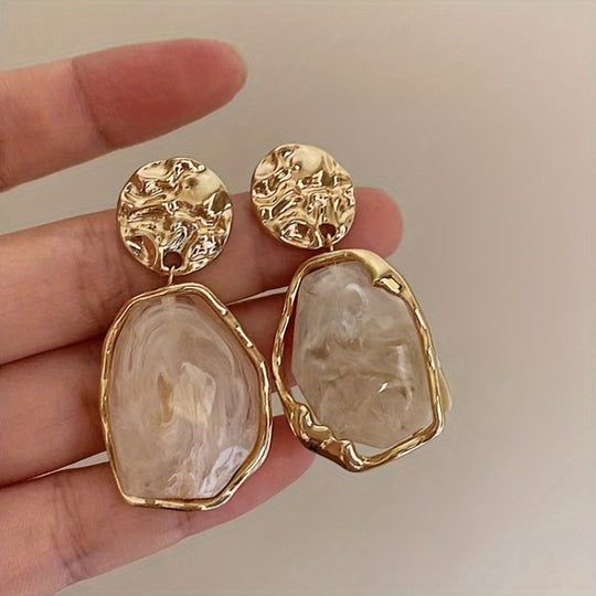 Irregular Geometric Resin Dangle Earrings