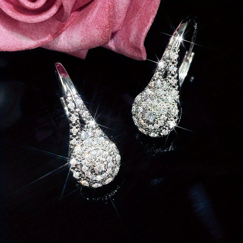 Elegant Cubic Zirconia Drop Earrings