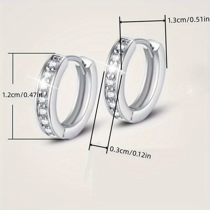 Elegant Zirconia Hoop Earrings