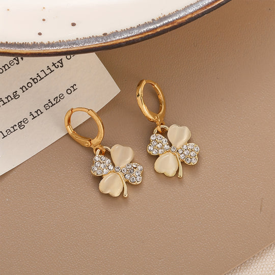 Elegant Four-Leaf Clover Earrings