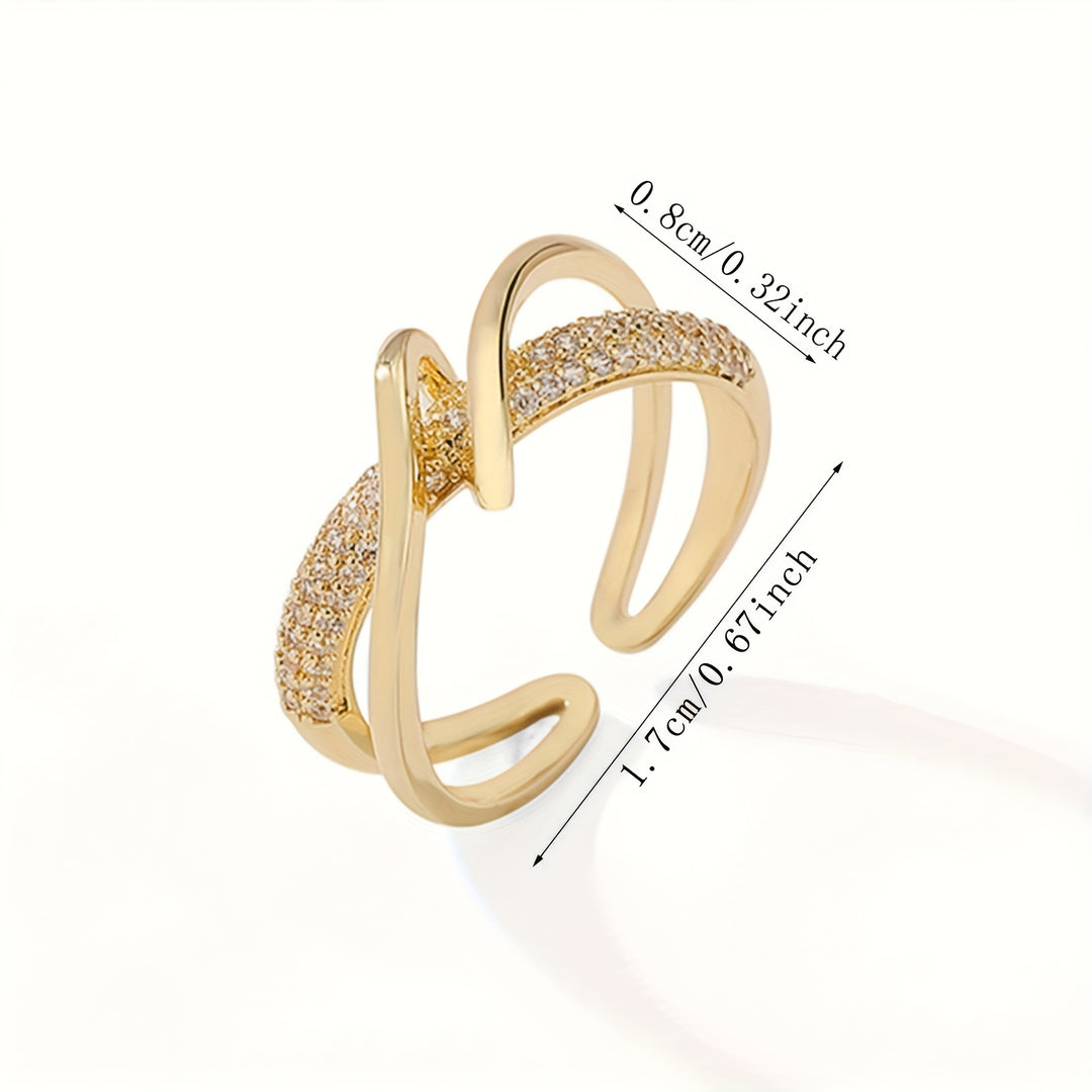 Adjustable Cubic Zirconia Cuff Ring