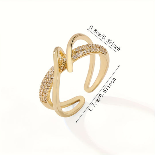 Adjustable Cubic Zirconia Cuff Ring