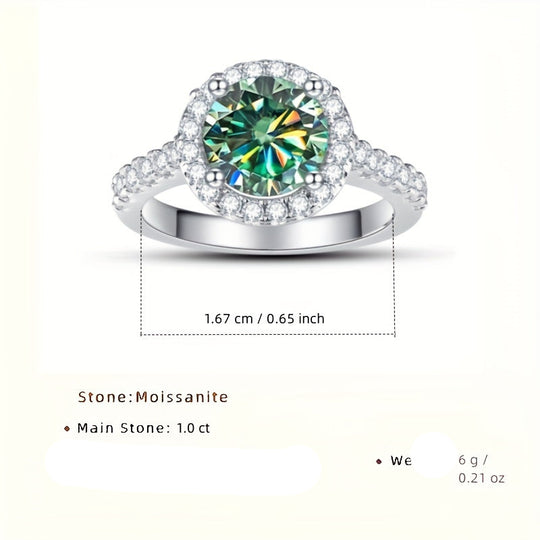 Silver Moissanite Ring