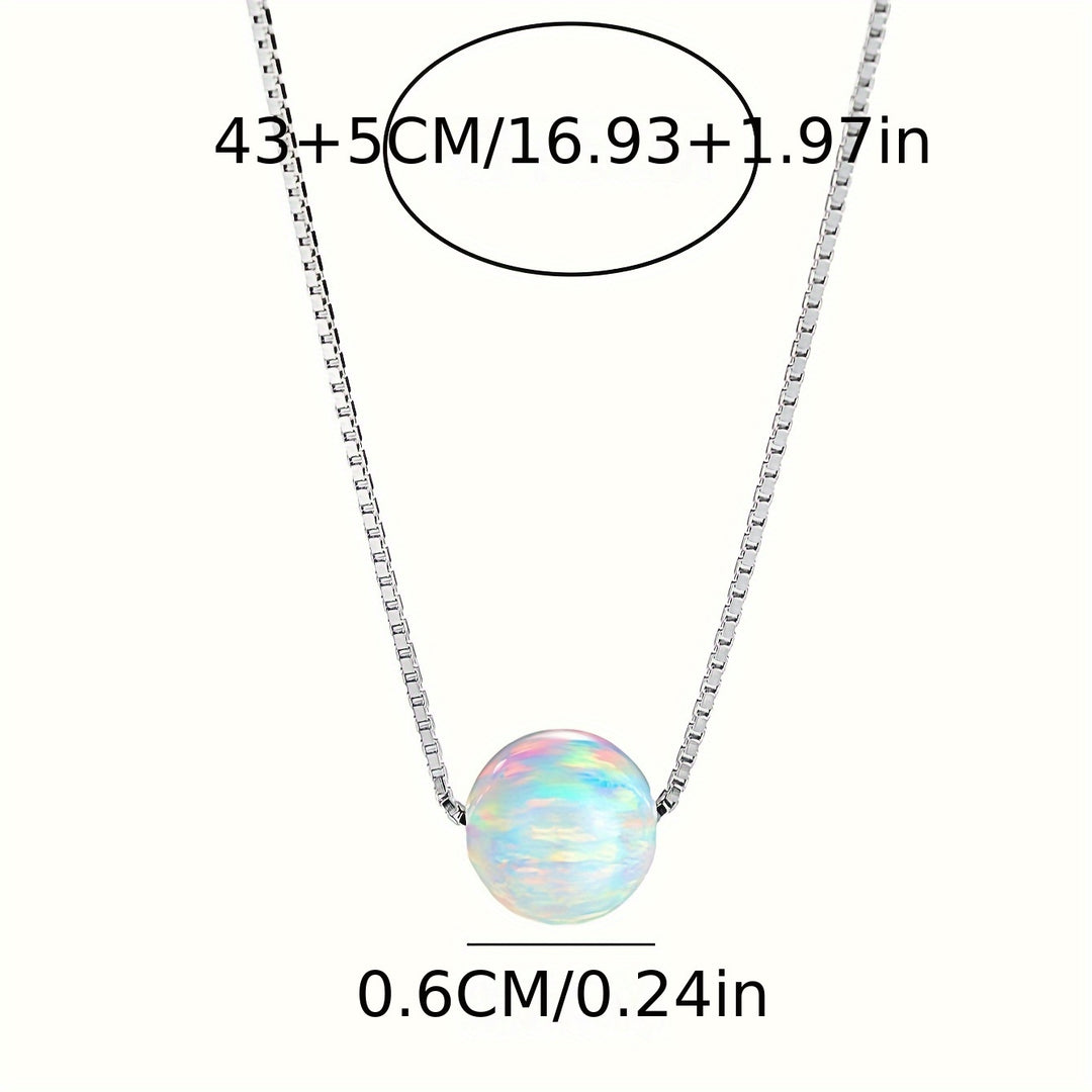 Timeless Round White Opal Necklace