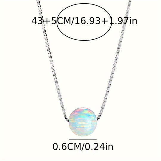 Timeless Round White Opal Necklace