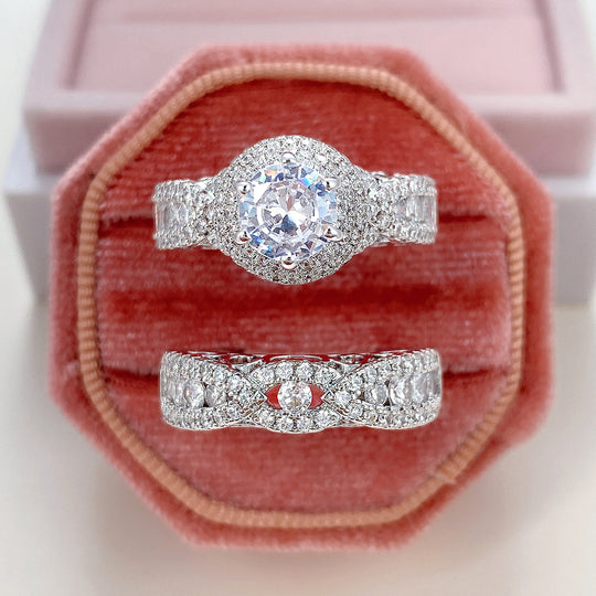Luxurious Micro Pave Zirconia Ring Set