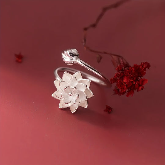 Adjustable Lotus Flower Ring