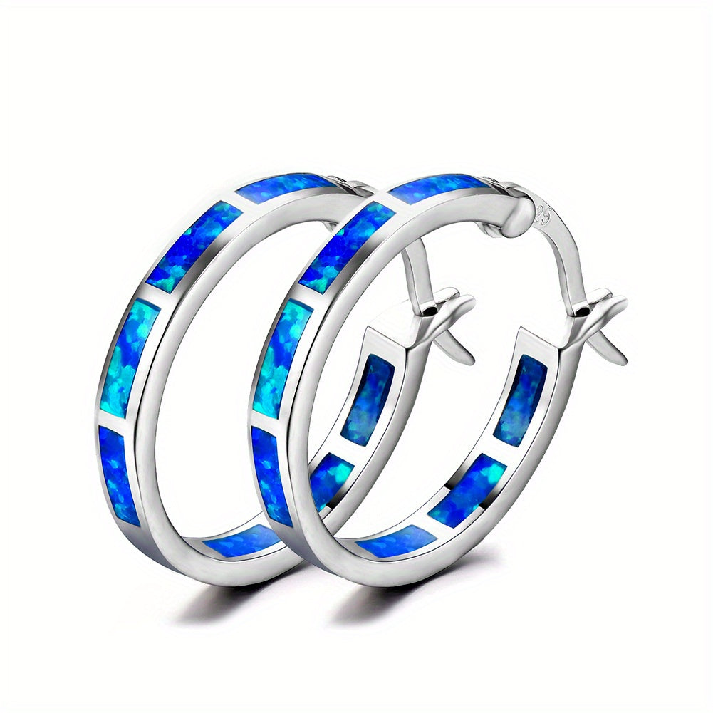 Timeless  Boho Opal Hoop Earrings