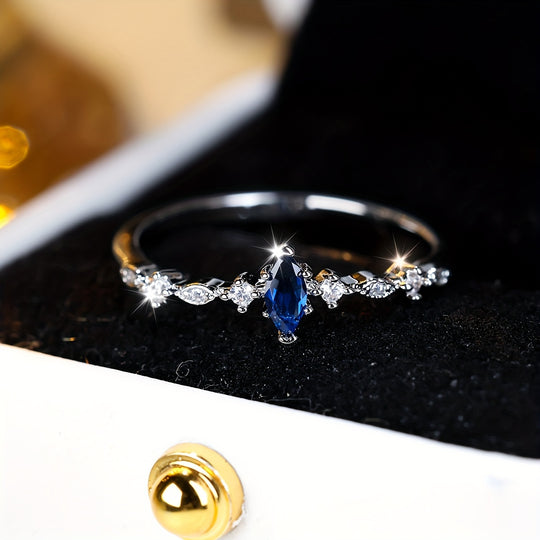 Elegant Blue Zirconia Ring