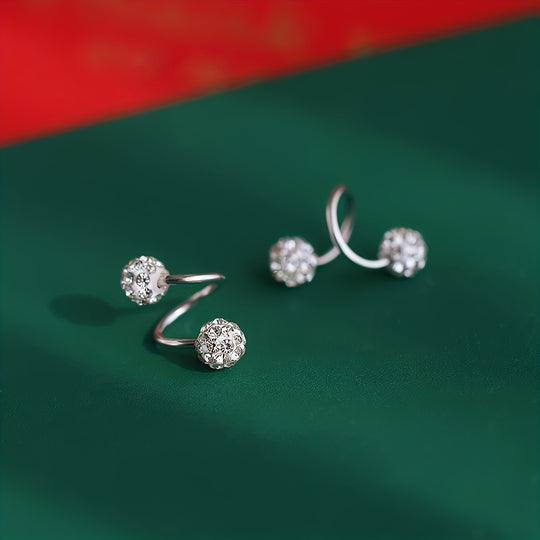 Sparkling Double Sphere Stud Earrings