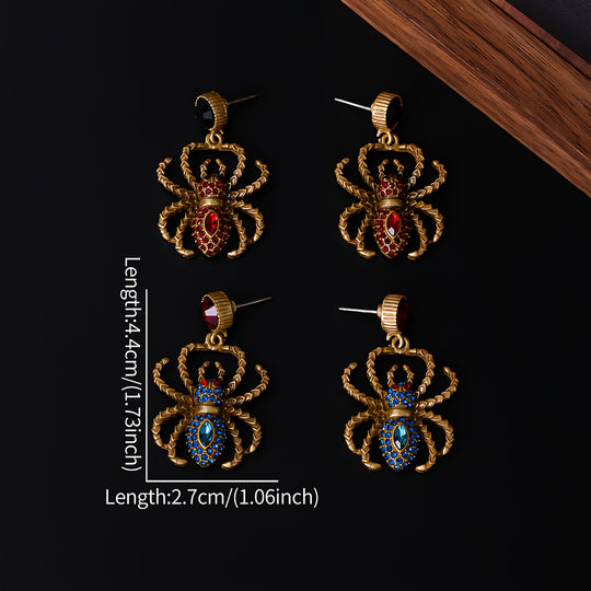 Elegant Spider Drop Earrings