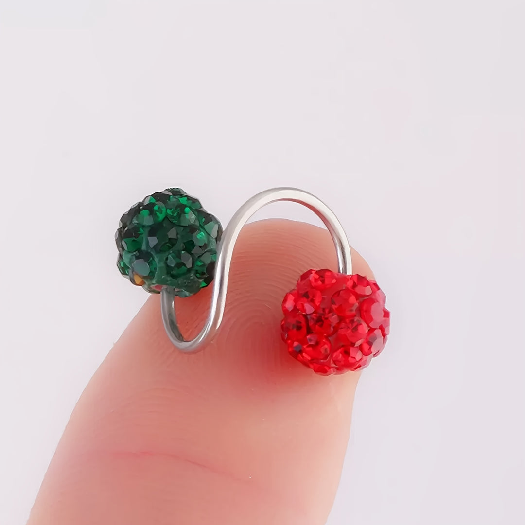 Sparkling Double Sphere Stud Earrings