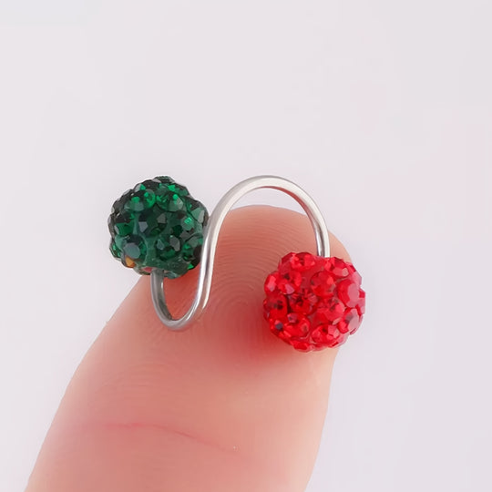 Sparkling Double Sphere Stud Earrings