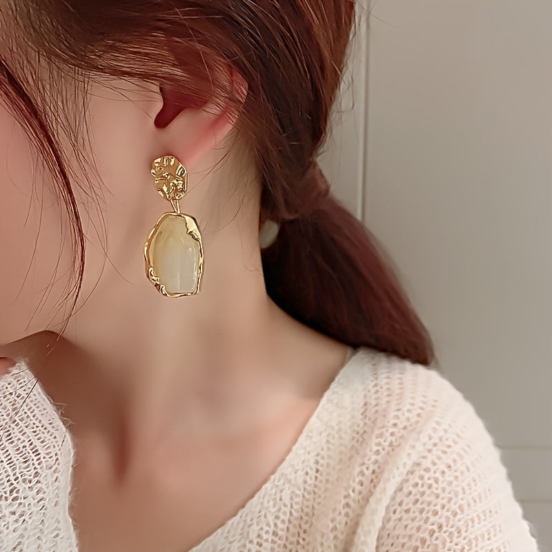 Irregular Geometric Resin Dangle Earrings