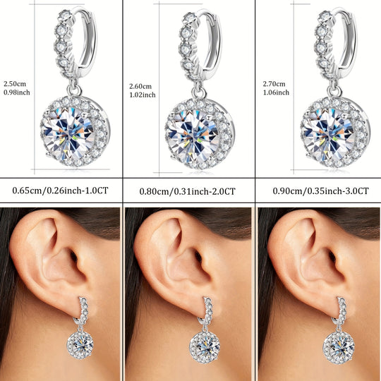 Stylish Round Moissanite & Zirconia Earrings