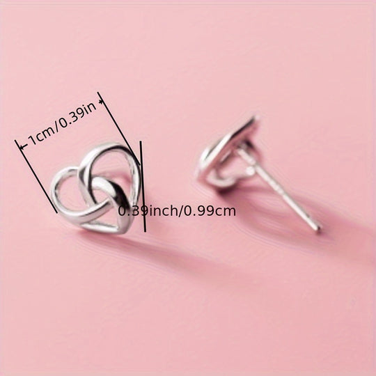 Celtic Heart Knot Stud Earrings