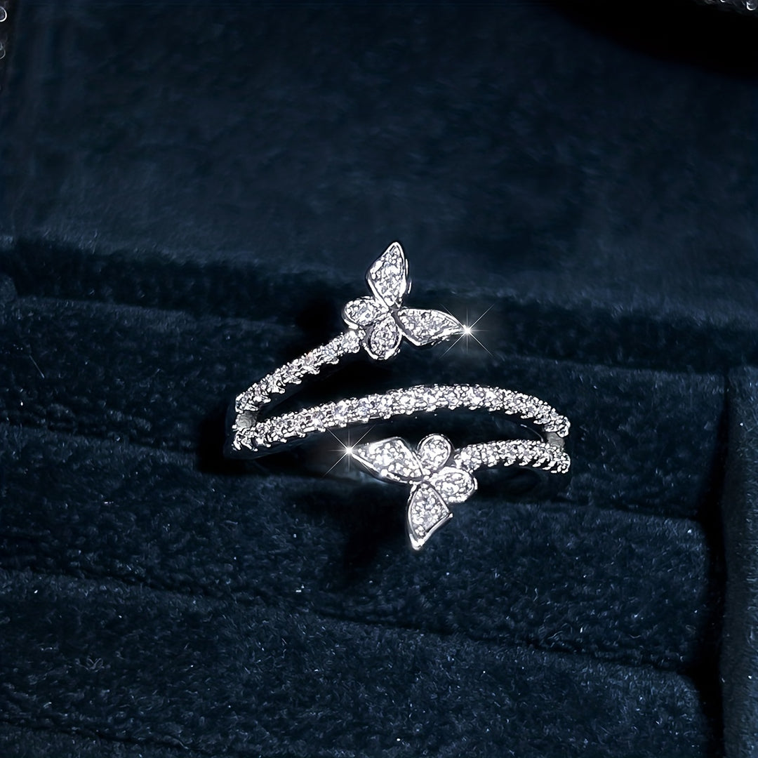 Simple Butterfly Zirconia Ring
