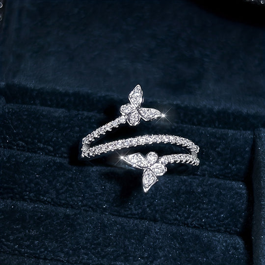 Simple Butterfly Zirconia Ring