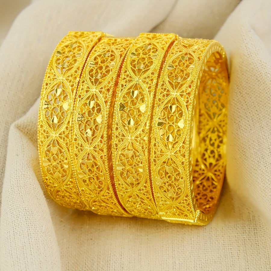 4Pcs Boho Hollow Out Bracelet Set