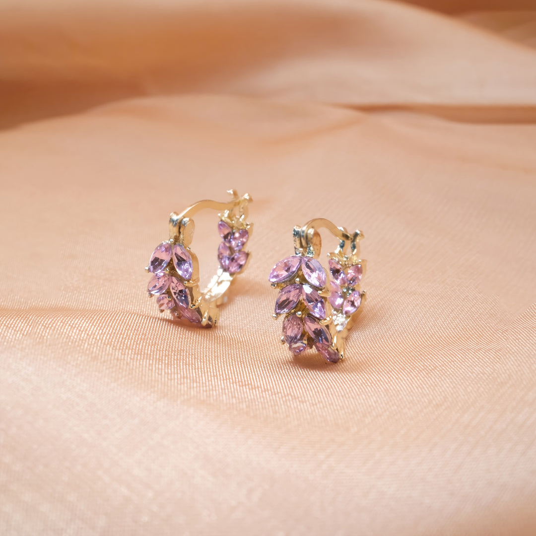 Elegant Rhinestones Wheat Hoop Earrings