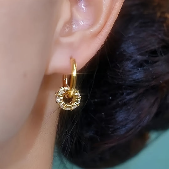 Luxurious Minimalist Zirconia Hoop Earrings