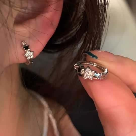 Elegant Copper Inlaid Glass Earrings
