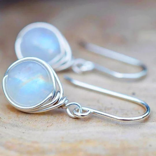 White Moonstone Drop Earrings