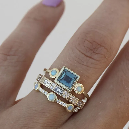 Timeless Blue Crystal Ring Set