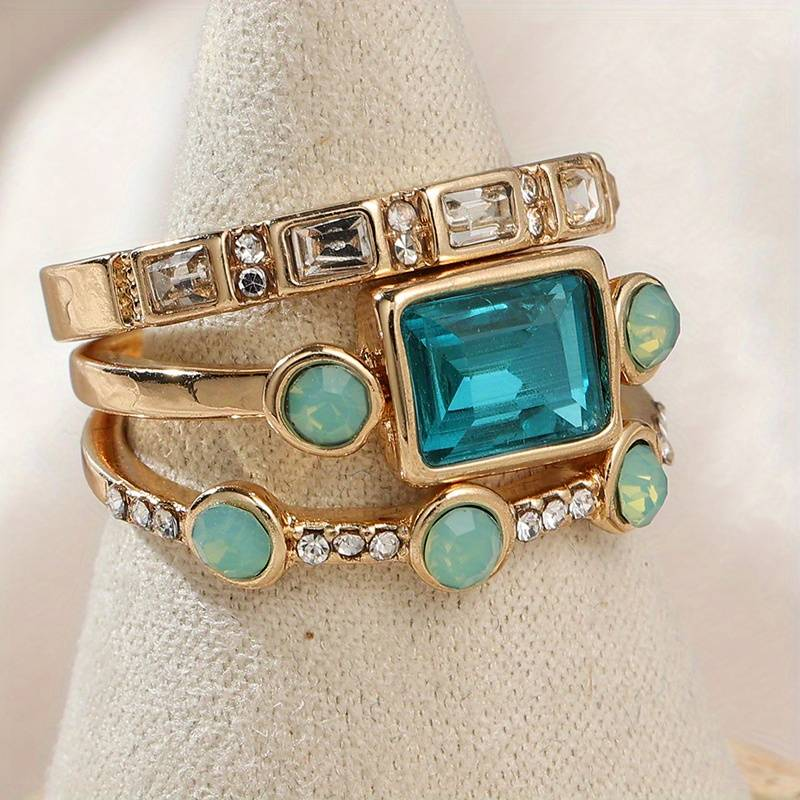 Timeless Blue Crystal Ring Set