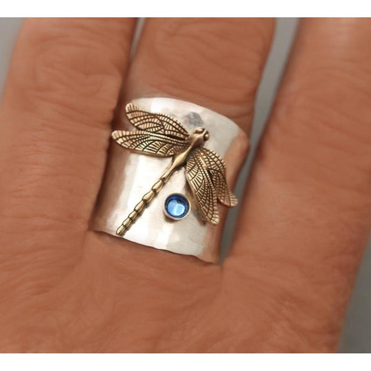Golden Dragonfly Ring