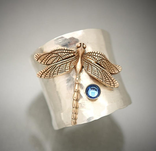 Golden Dragonfly Ring